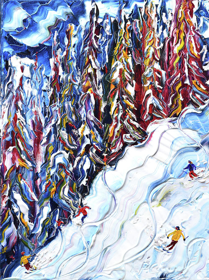 Off Piste St Anton Painting by Pete Caswell