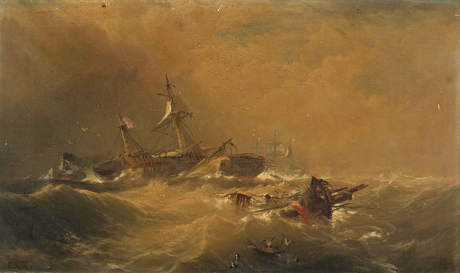 Off Sandy Hook Painting by Edward Moran
