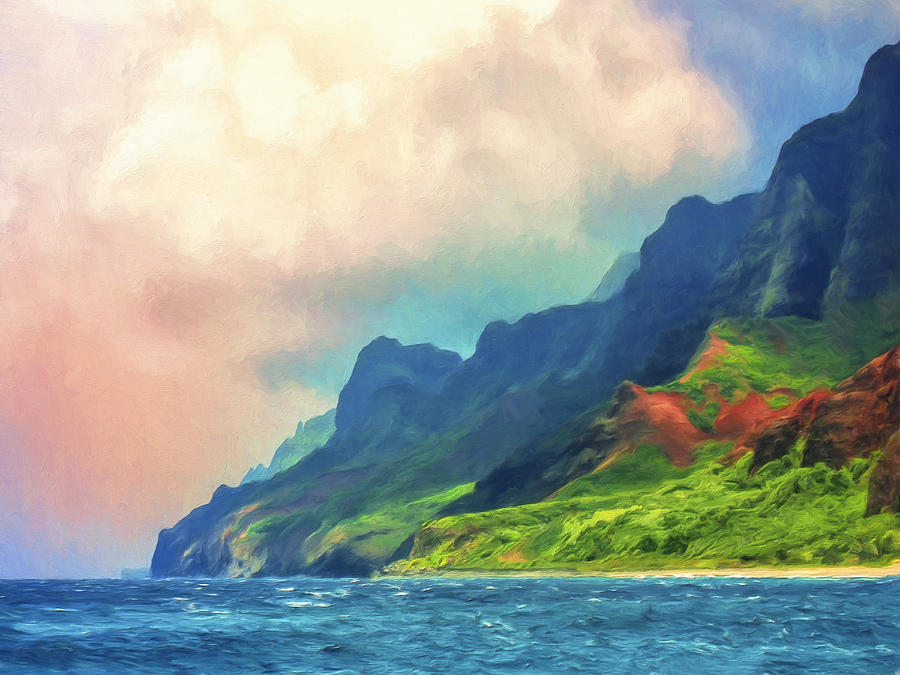 Off the Na Pali Coast of Kauai Painting by Dominic Piperata