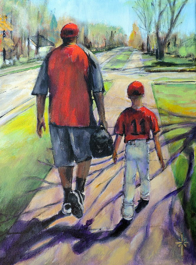 Off to the Game Painting by Jodie Marie Anne Richardson Traugott          aka jm-ART