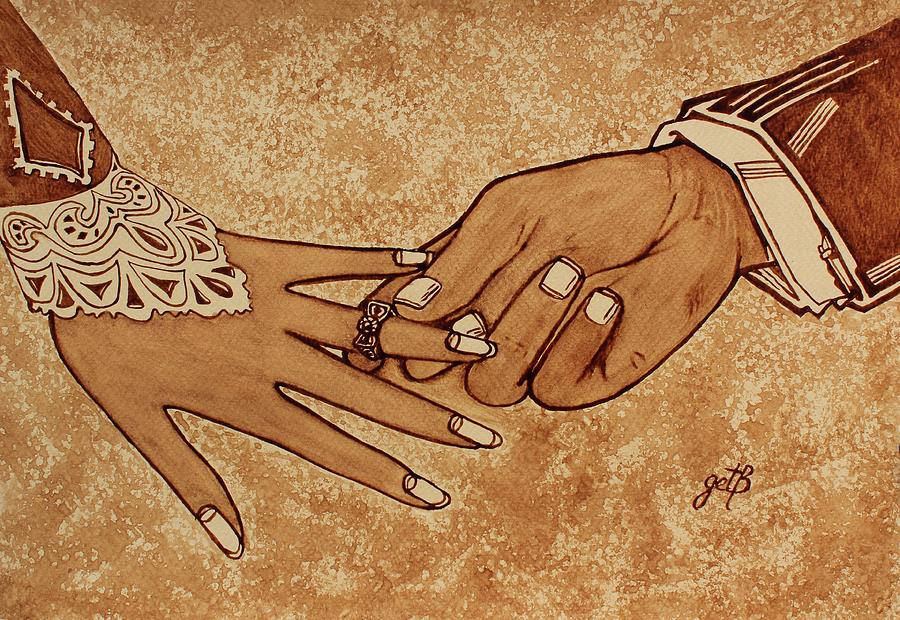 Offering Engagement Ring Painting by Georgeta  Blanaru