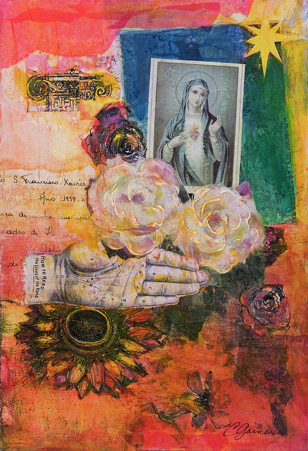 Rose Mixed Media - Offering for Mary by Cheryl Gaines