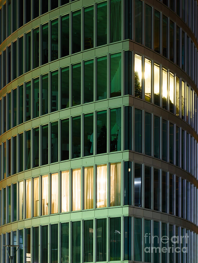 Office building at night Photograph by Colin Rayner