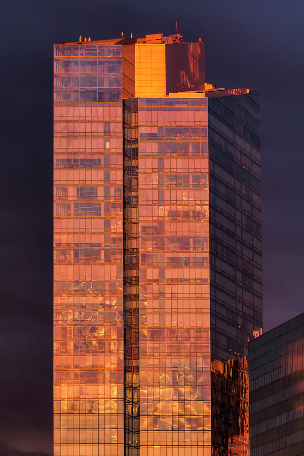 Office Buildings at Sunset Photograph by Robert Ullmann