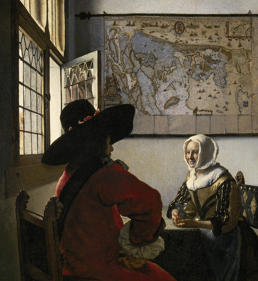 Officer and Laughing Girl Painting by Jan Vermeer