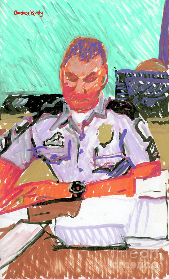 Officer of the Law Painting by Candace Lovely