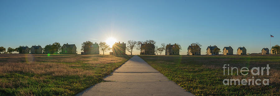 Officers Row Panorama Sunset Photograph by Michael Ver Sprill