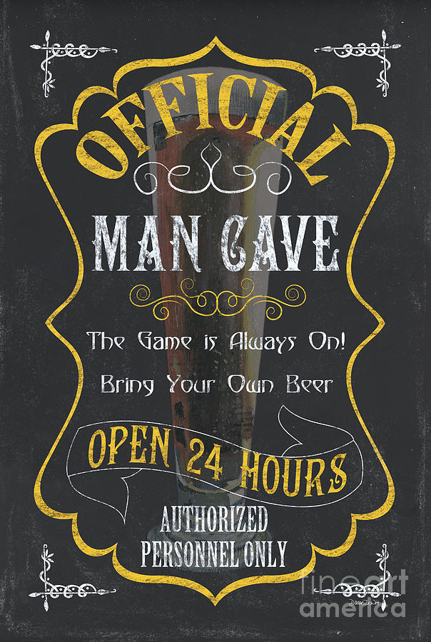 Beer Painting - Official Man Cave by Debbie DeWitt