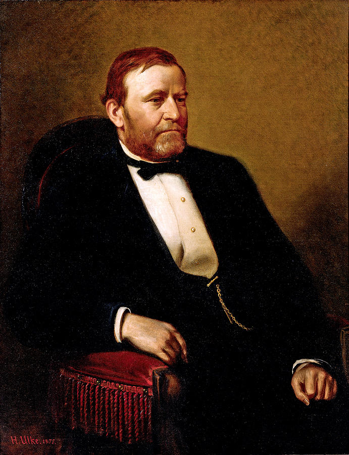 Official Presidential portrait of Ulysses Simpson Grant Painting by Henry Ulke