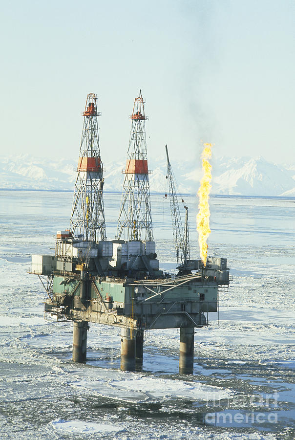 Offshore Oil Wells, Alaska Photograph by Joseph Rychetnik