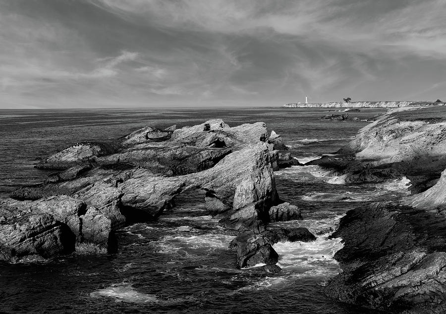 Offshore Rocks in Black and White  Photograph by Kathleen Bishop