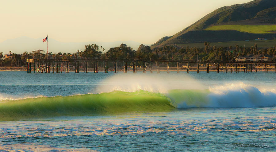 Offshore Wind Wave and Ventura, CA Pier Photograph by John A Rodriguez
