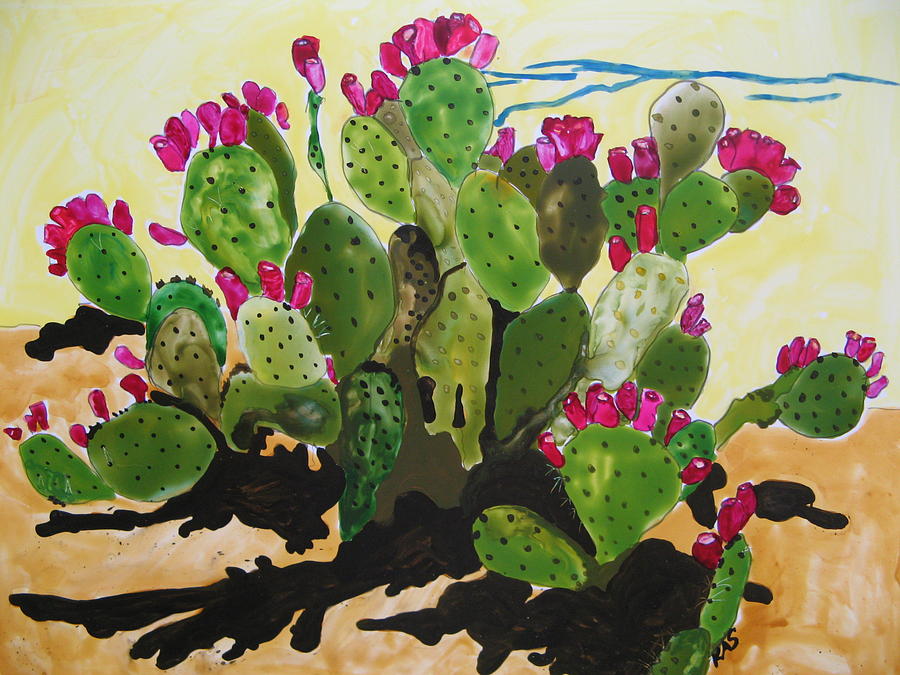 Southwest Painting - OFNA prickly pear by Kitty Schwartz Southwest Painting - OFNA prickly pear by Kitty Schwartz
