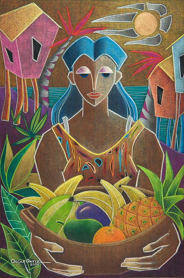 Female Painting - Ofrendas de mi tierra by Oscar Ortiz