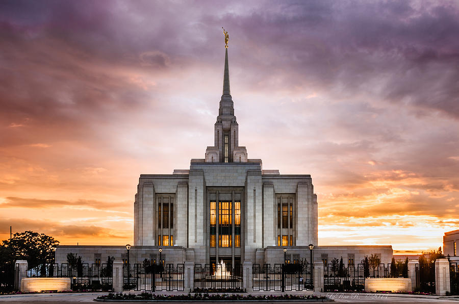 Ogden Lds Temple Sunset Photograph by La Rae Roberts