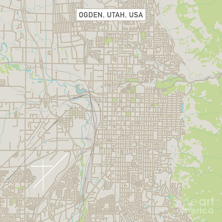 Ogden Utah US City Street Map Digital Art by Frank Ramspott