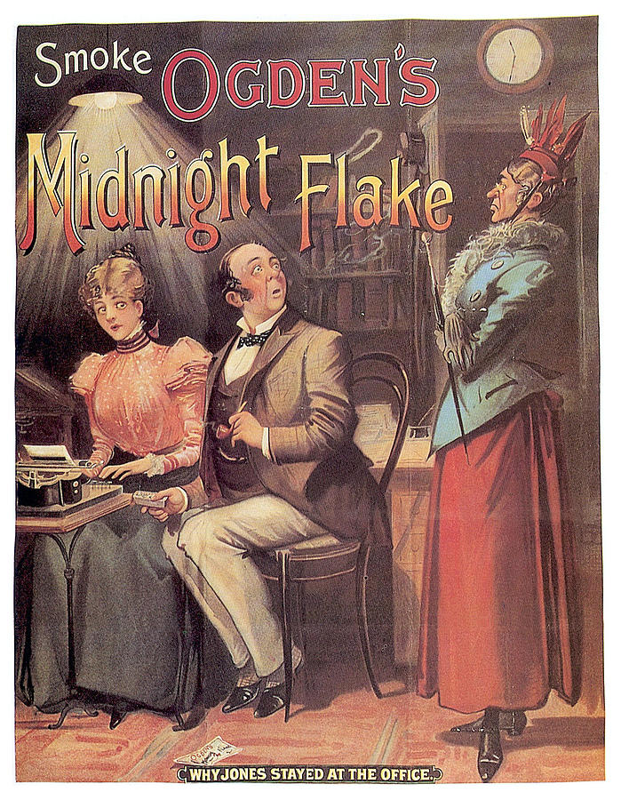 Ogdens Midnight Flake - Tobacco - Vintage Advertising Poster Mixed Media