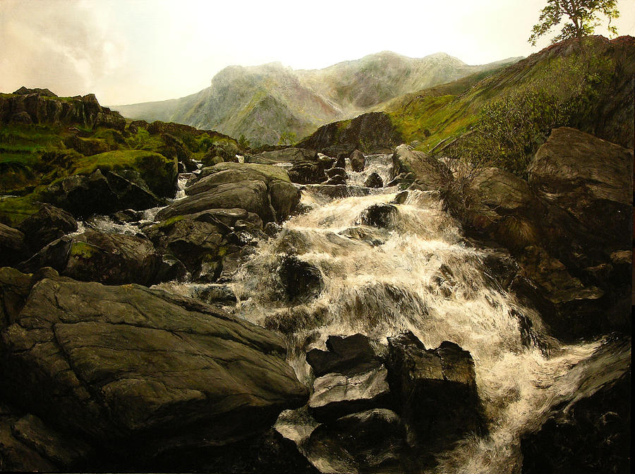Ogwen Falls Painting by Harry Robertson