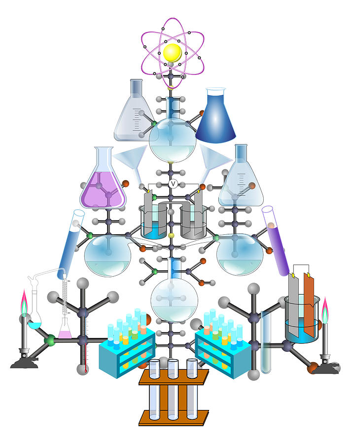 Christmas Digital Art - Oh Chemist Tree - Oh Christmas Tree  by Gravityx9 Designs
