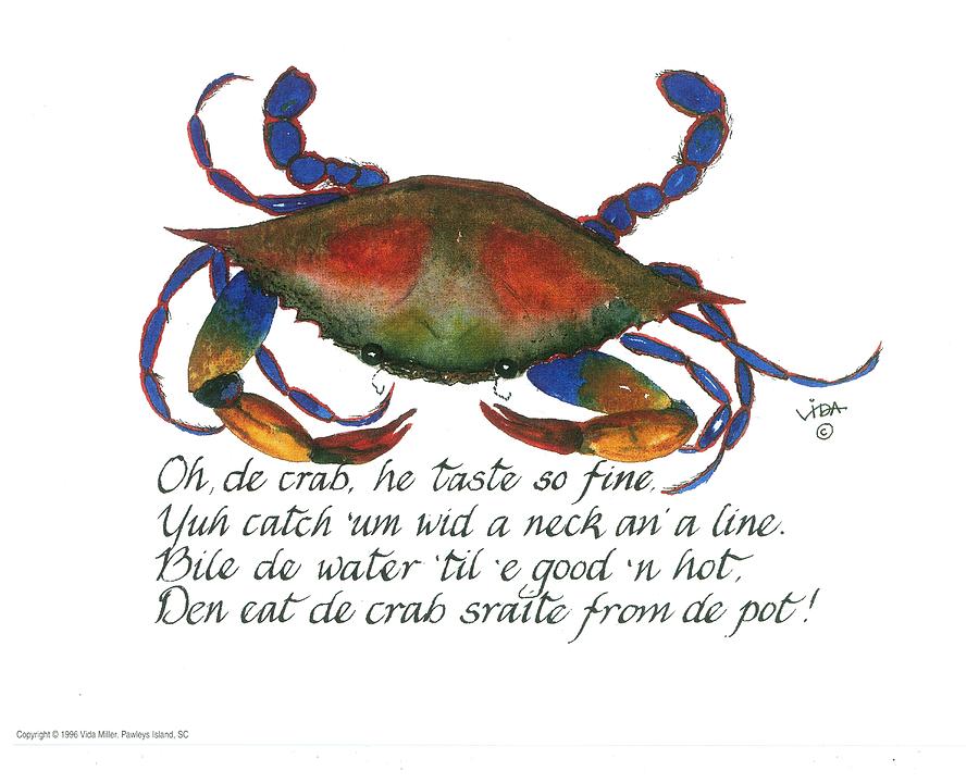 Oh de crab Painting by Vida Miller