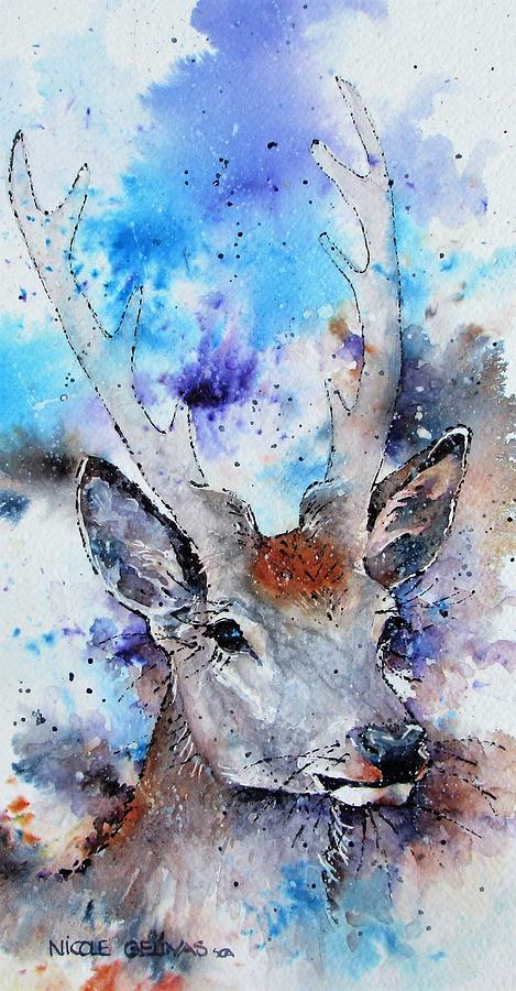 Oh deer Painting by Nicole Gelinas