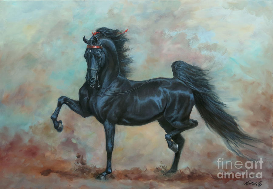 Horse Painting - Oh Joy by Jeanne Newton Schoborg