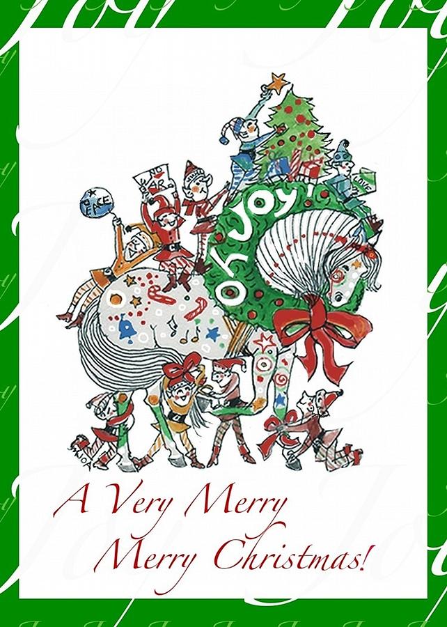 Merry Christmas Mixed Media - Oh Joy by Mary Armstrong