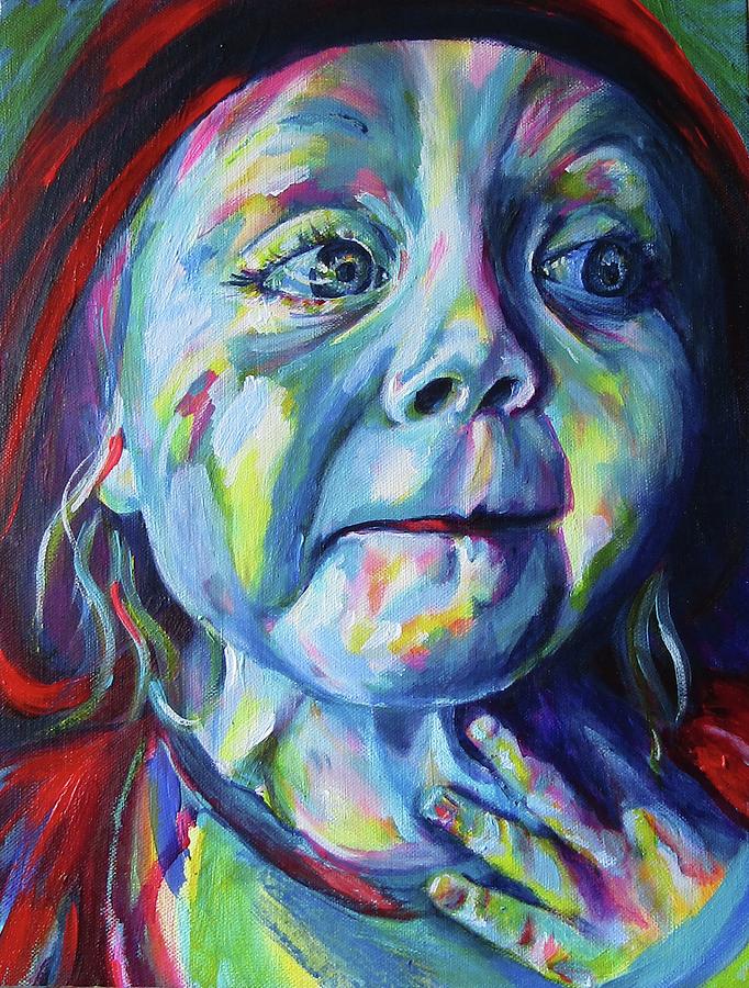 Portrait Painting - Oh my Grandmother, what big eyes you have by Karin McCombe Jones