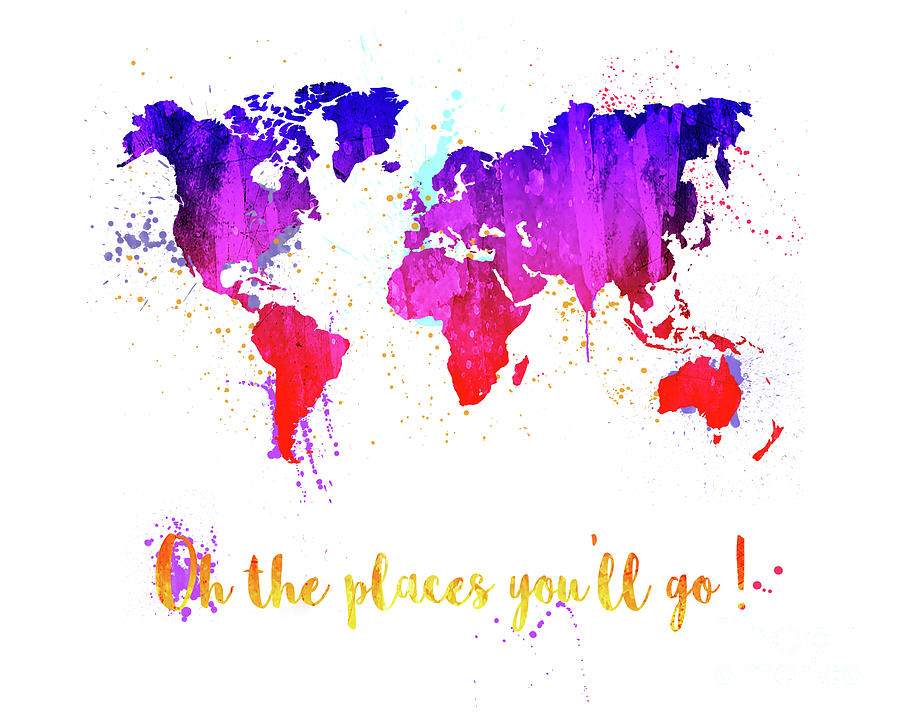 Oh the places youll go Painting by Delphimages Map Creations
