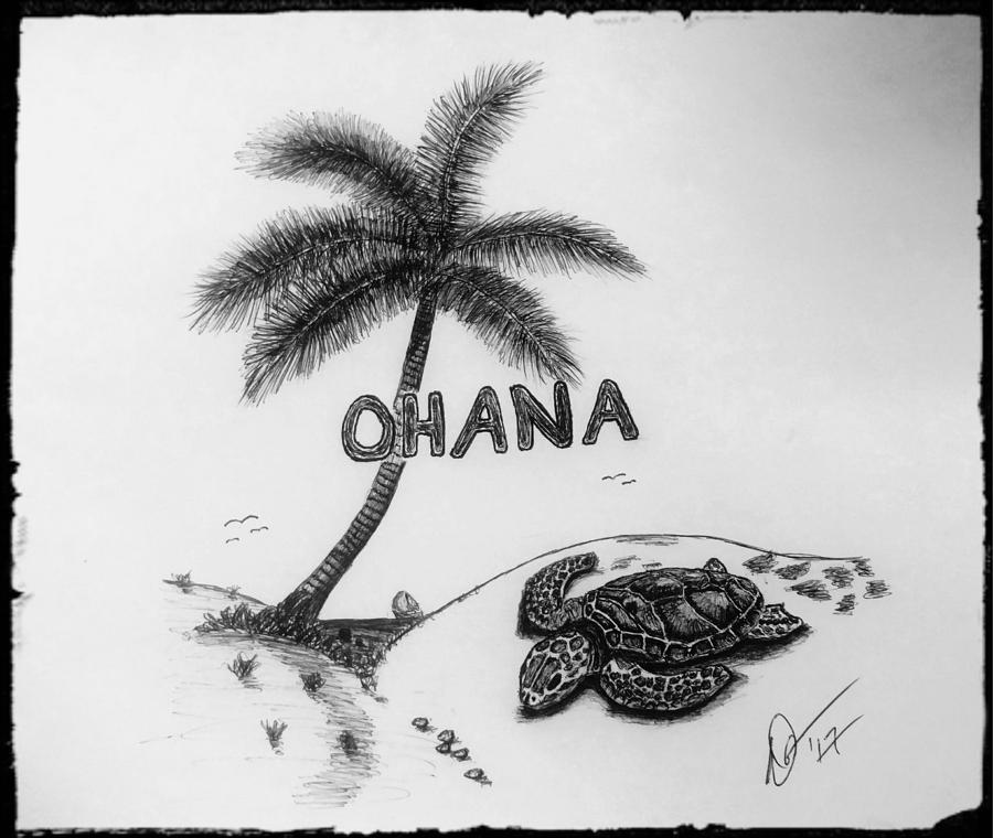 Ohana Drawing by Damian Orchard