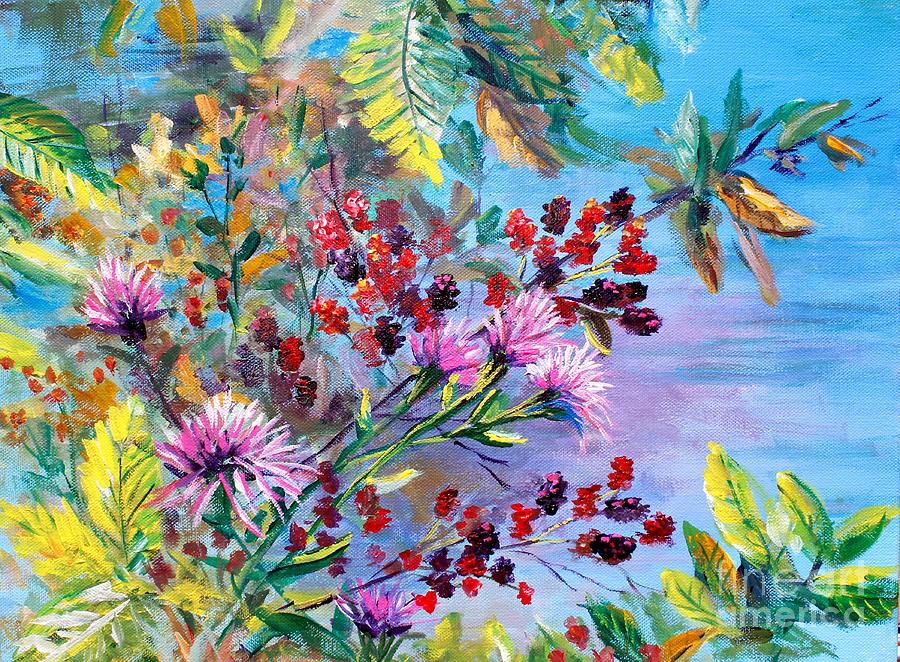 Ohio Berries Painting by Lou Ann Bagnall