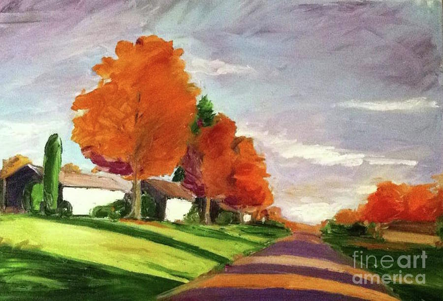 Ohio fall Painting by Oana Godeanu