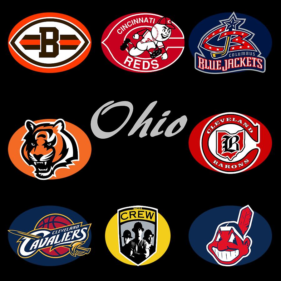 Ohio Professional Sport Teams Collage Digital Art by Movie Poster Prints
