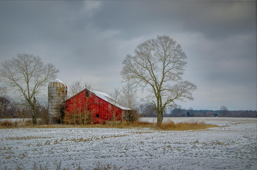 Ohio Red Barn in the Snow Photograph by Ina Kratzsch - Fine Art America