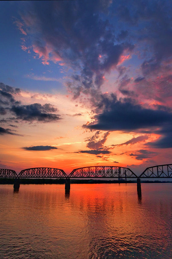 Ohio River Sunset Photograph by Diana Powell