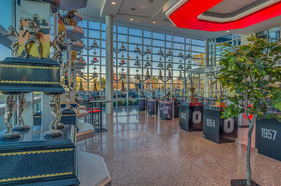 Ohio State Football Bowl Game Trophy Collection Photograph by Scott McGuire