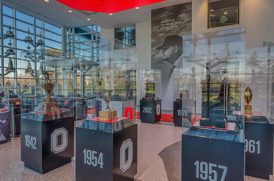 Ohio State Football National Championship Trophy Woody Hayes Mural Photograph by Scott McGuire
