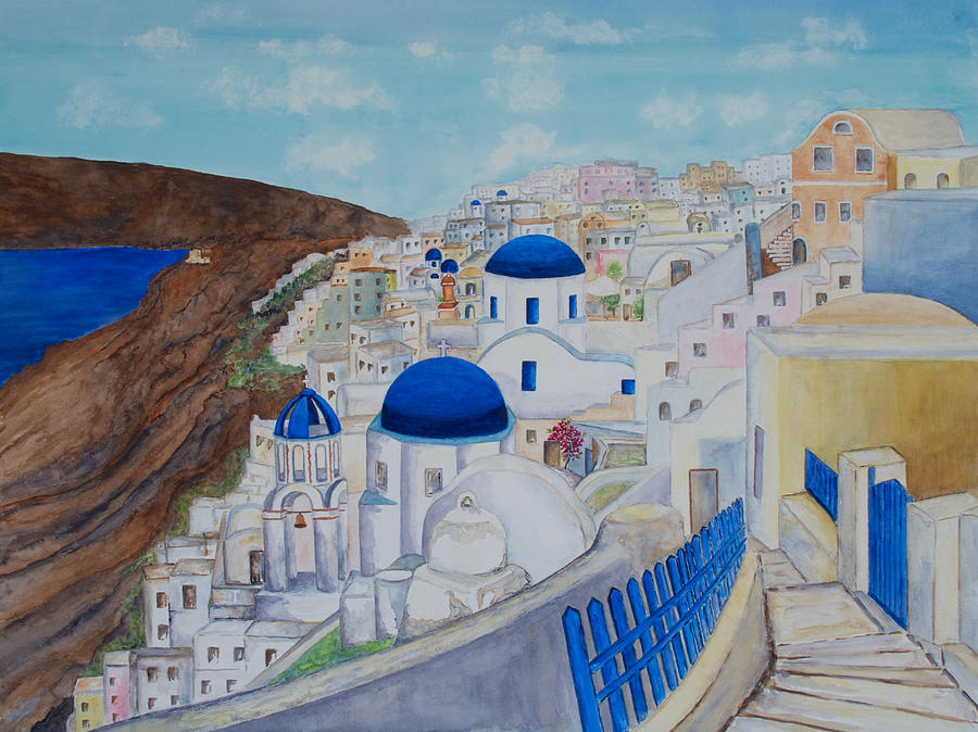 Oia Santorini Painting by Patricia Beebe