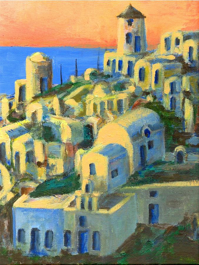 Oia. Santorini Painting by Randy Sprout