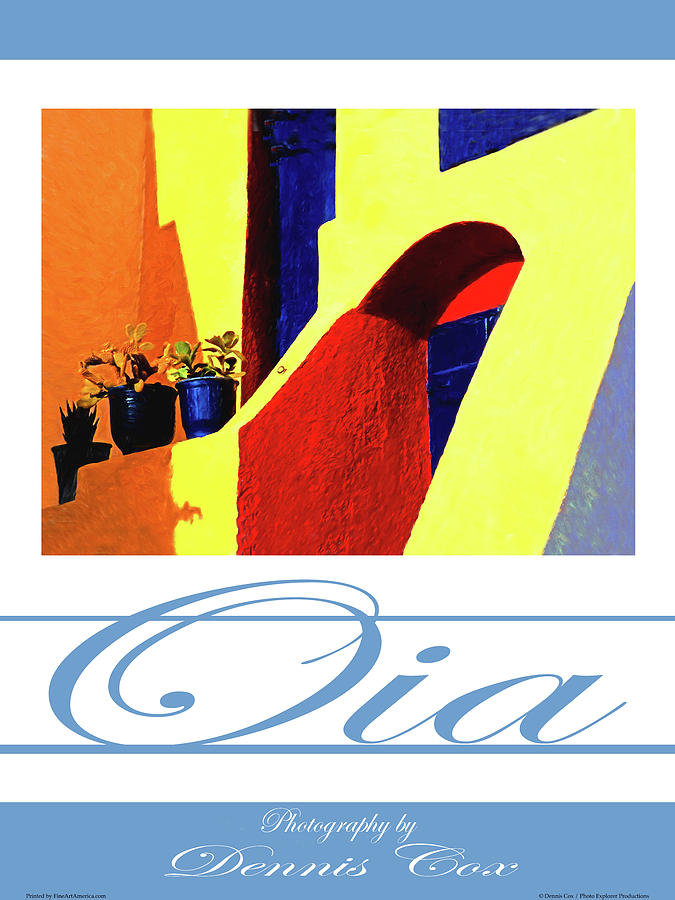 Oia Travel Poster Photograph by Dennis Cox Photo Explorer