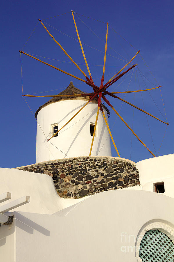 Oia Windmill Up Close Photograph by Jeremy Hayden