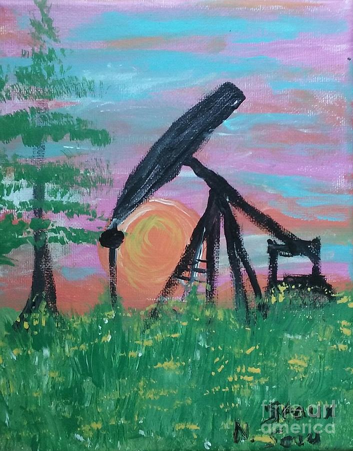 Oil At Sunrise Painting by Seaux-N-Seau Soileau