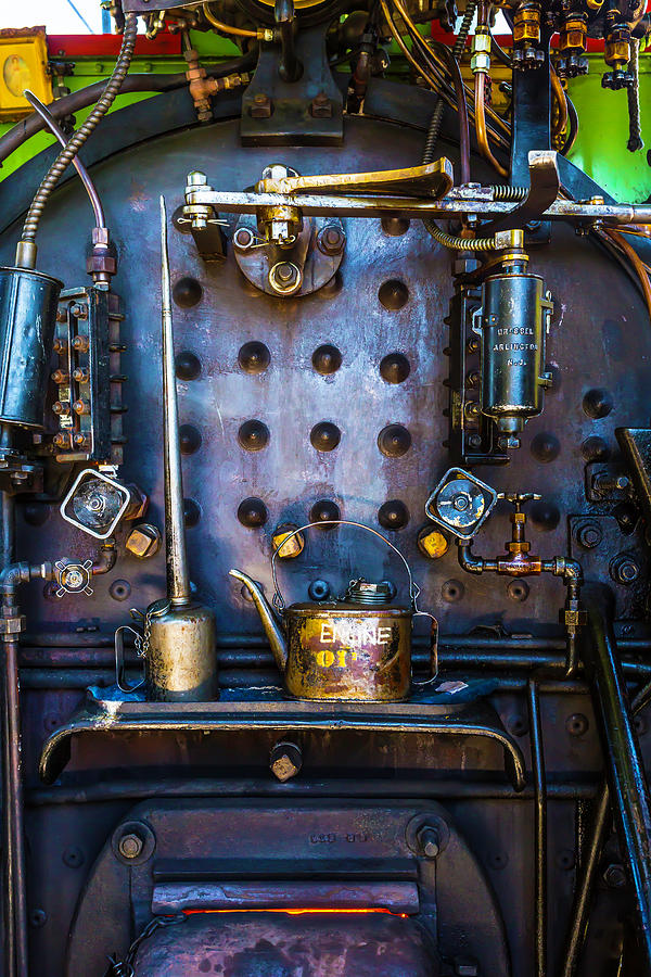 Oil Cans In Steam Engine Cab Photograph by Garry Gay