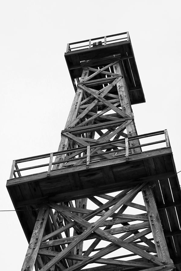 Oil Derrick in Black and White Photograph by Art Block Collections