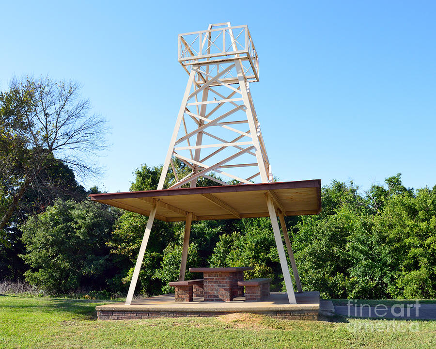 Oil Derrick Picnic Table Photograph by Catherine Sherman