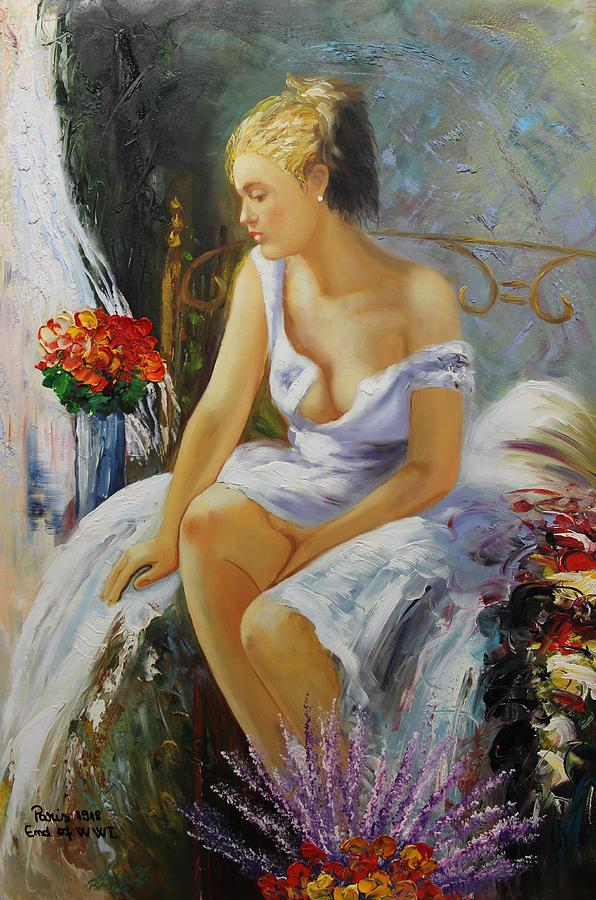 Flower Painting - Oil MSC 012 by Mario Sergio Calzi