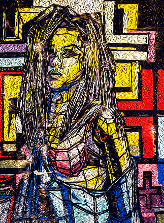 Oil Painting of Fragmented Girl in Multicolored Paint Photograph by John Williams