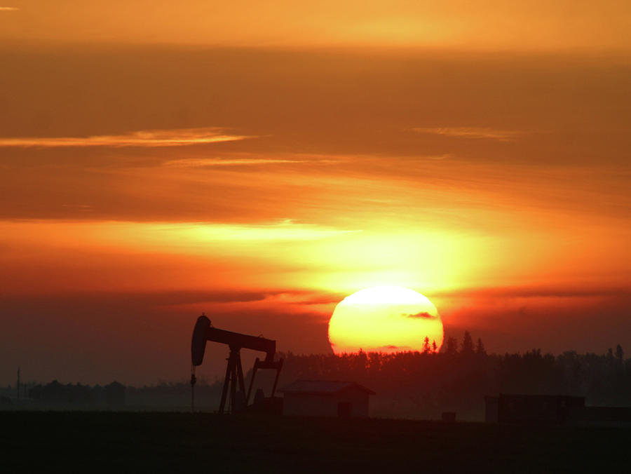 Oil Pump Jack at Sunrise Photograph by Jack Dagley - Pixels