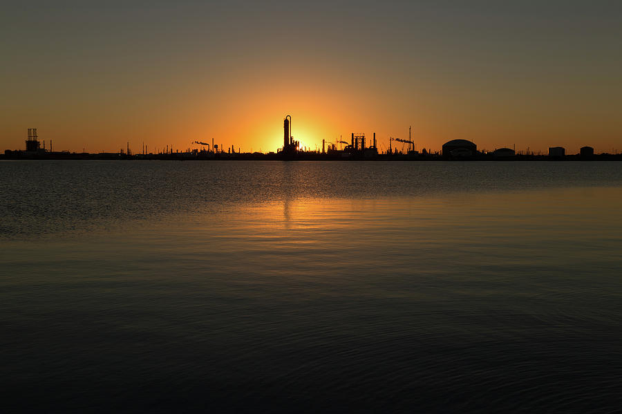 Oil Refinery Silhouette Photograph