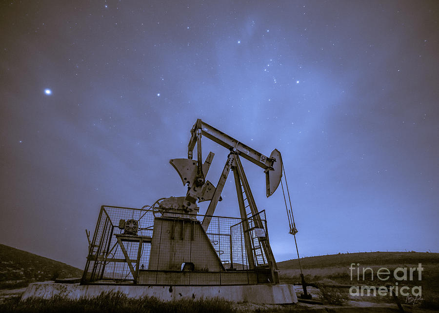 Oil Rig and Stars Photograph by Anthony Michael Bonafede